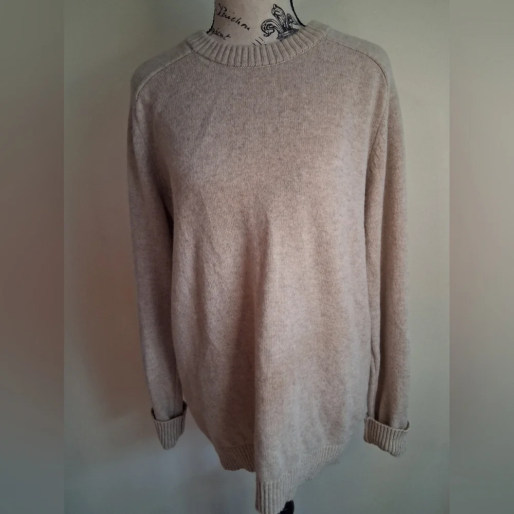 Selected Homme- 100% Lambs Wool Men's Crewneck Sweater in Beige Size Large - Picture 3 of 9